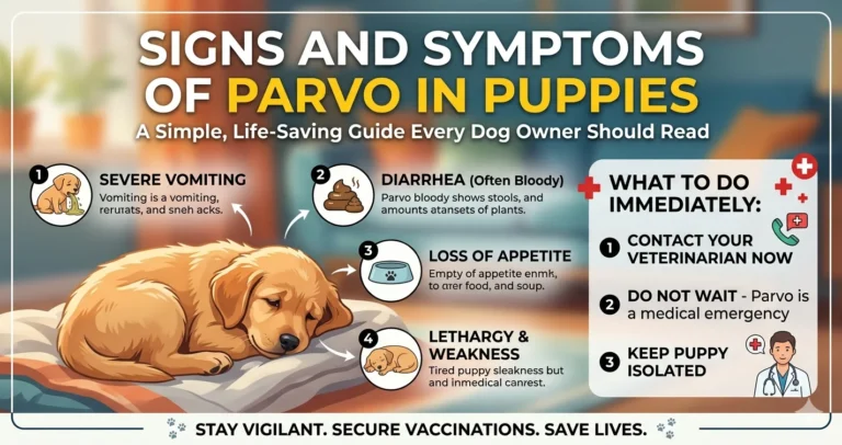 sign and symptoms of parvo in puppies